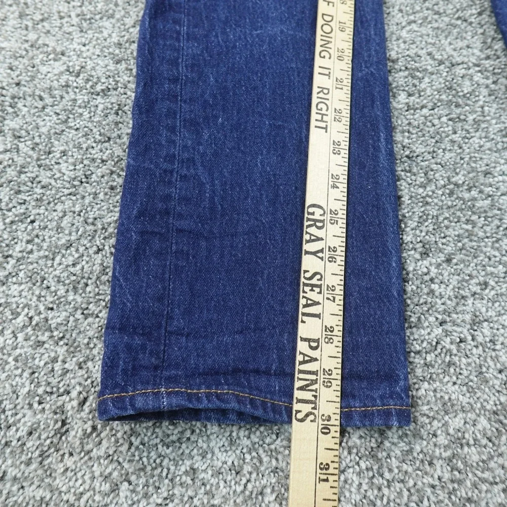 Levis Jeans Mens 28X30 Dark Blue Denim Pants 501 Straight Button Fly Premium